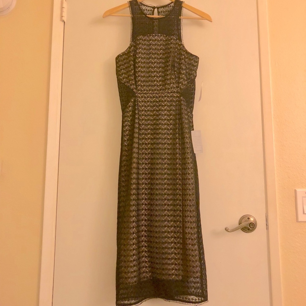 Midi black lace dress by Napean Sea Rd. NWT